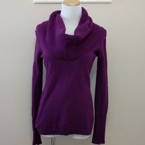 BR🍌 plum cashmere blend cowl neck sweater